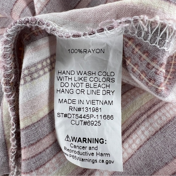 PETITE XL NAIF STRIPED TOP LIGHTWEIGHT PINK MAUVE WHITE  3/4 SLEEVE HENLEY NECK - Picture 9 of 9